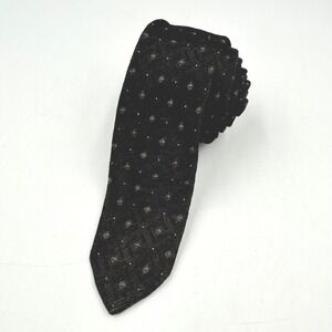 Moda Italia Necktie Black Mens Woven Geometric Diamond Made in Italy 55 x 1.75 "